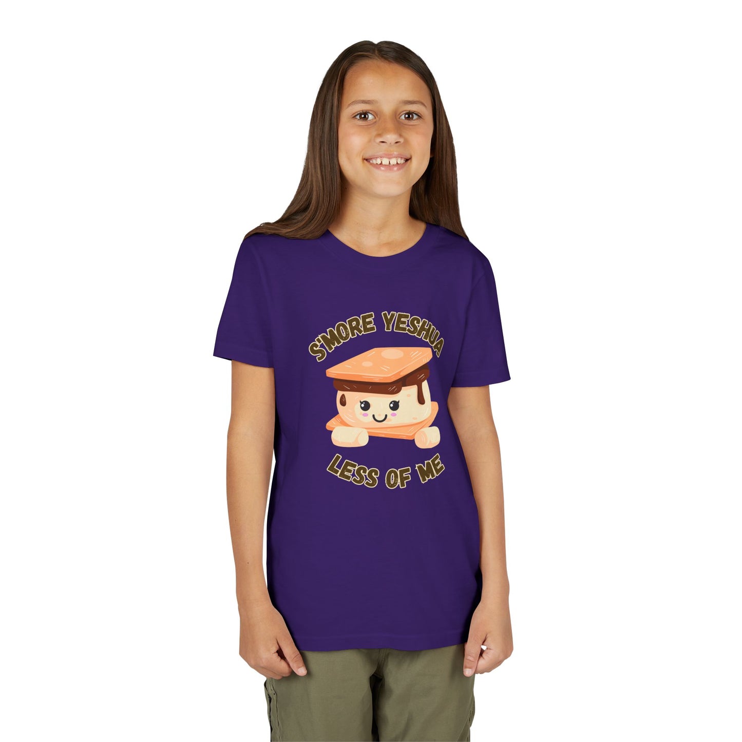 Youth T-Shirt - More Yeshua, Less of Me Shirt Cute S'mores for Sukkot