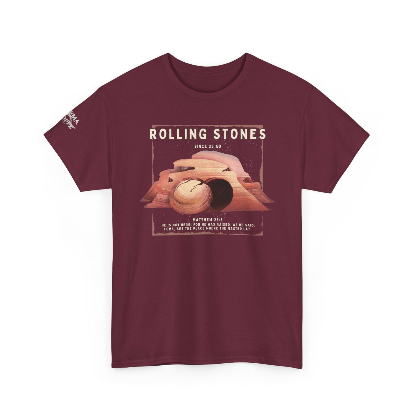 Rolling Stones Since 33 AD Biblical Graphic Tee — "Hebrew Hahas" Vintage Faith Shirt