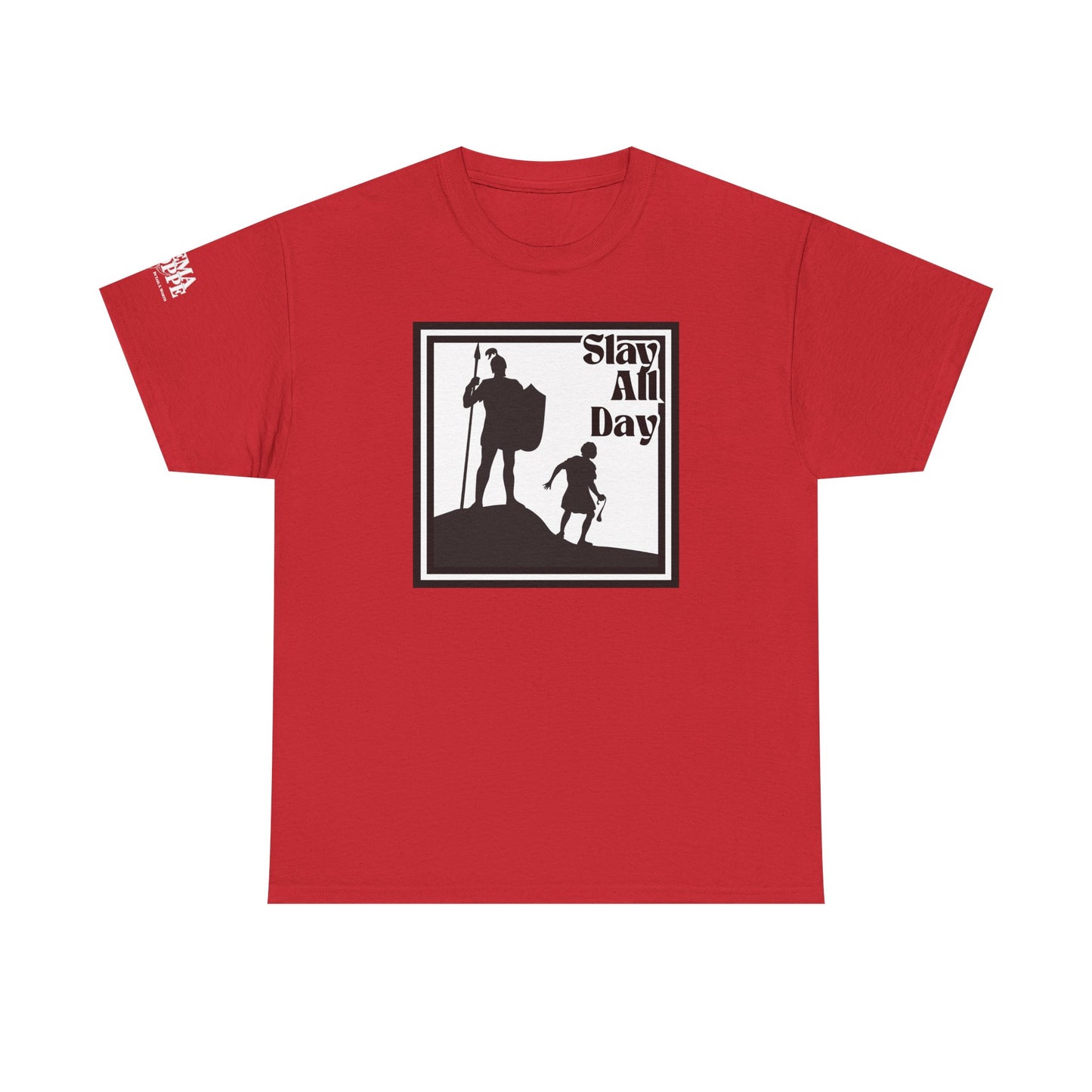 Slay All Day David and Goliath Unisex Heavy Cotton T-Shirt Biblical Humor Tee