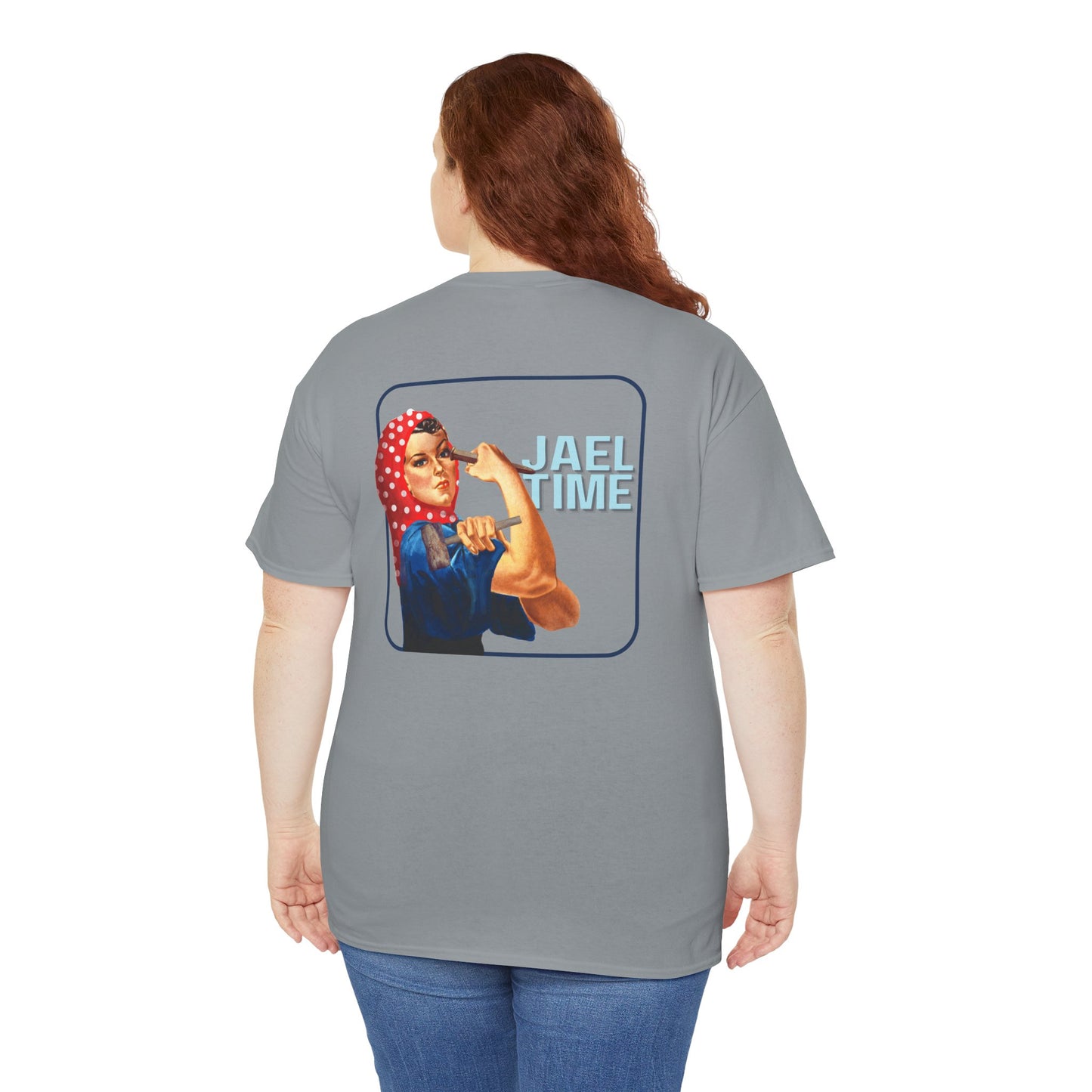 'Jael Time' Humorous Bible Story T-Shirt with Tent Peg and Hammer Design Cotton Tee