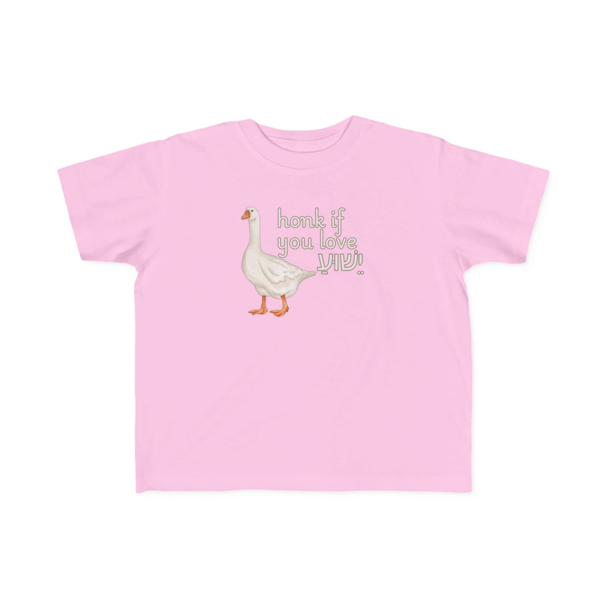 Torah Toddler Goose Tee — "Honk If You Love Yeshua" Cute Animal Baby Shirt (Canada)