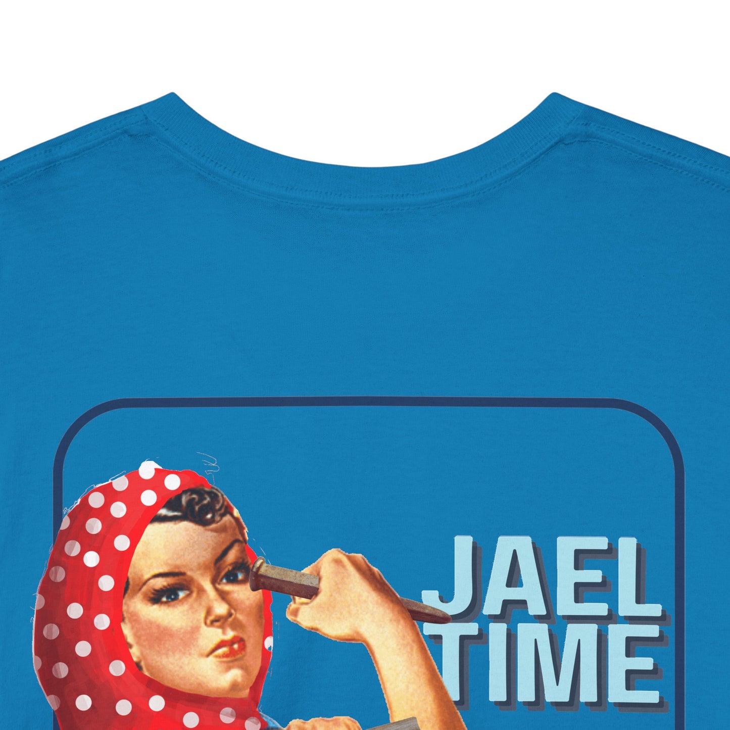 'Jael Time' Humorous Bible Story T-Shirt with Tent Peg and Hammer Design Cotton Tee