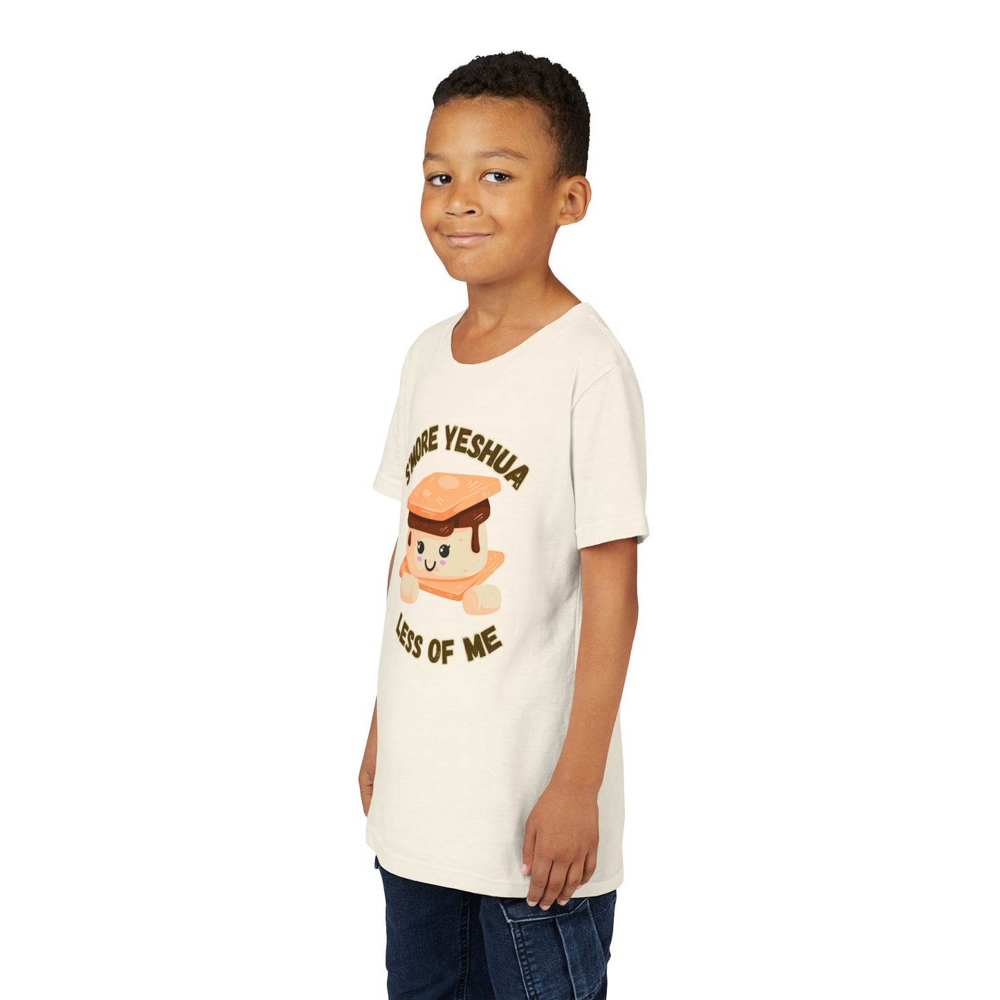 Youth T-Shirt - More Yeshua, Less of Me Shirt Cute S'mores for Sukkot