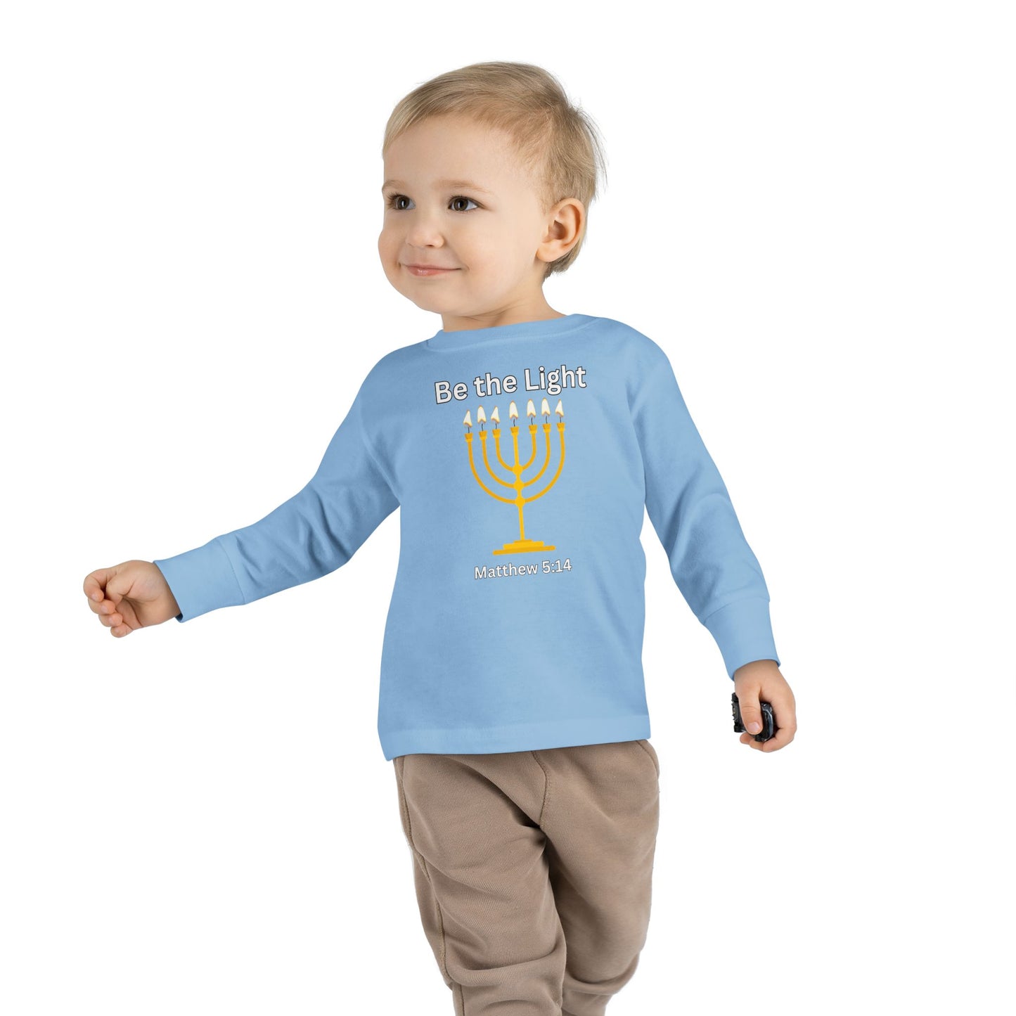Be the Light Menorah Toddler Long Sleeve Tee