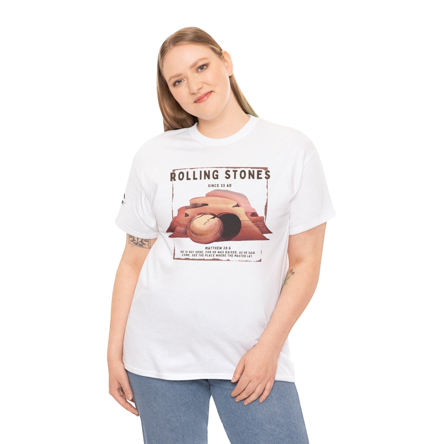 Rolling Stones Since 33 AD Biblical Graphic Tee — "Hebrew Hahas" Vintage Faith Shirt