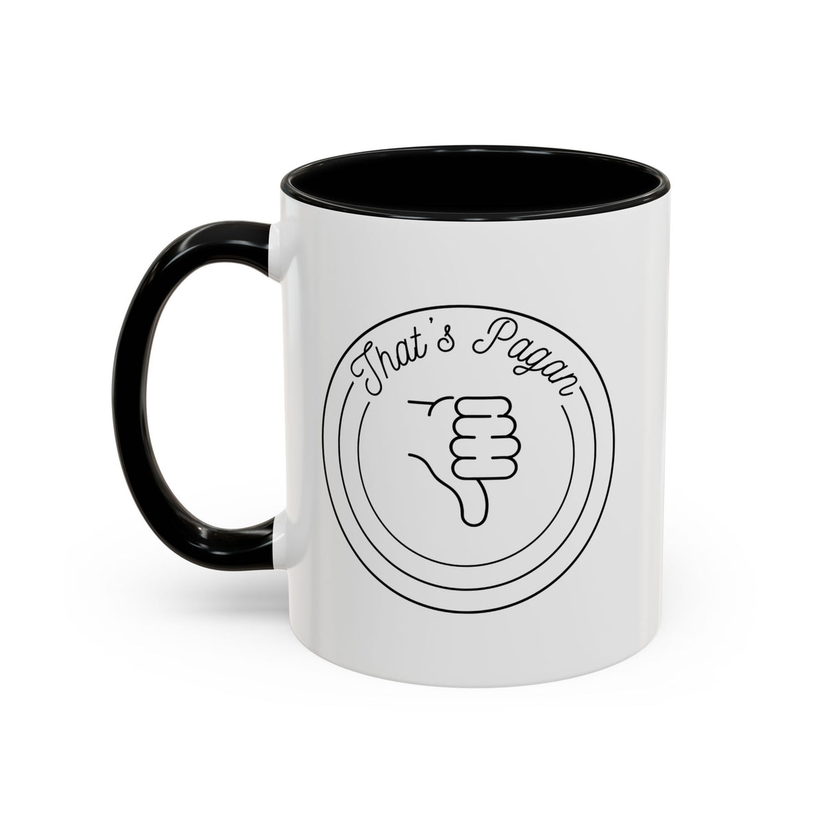 That's Pagan Thumbs Down Accent Coffee Mug