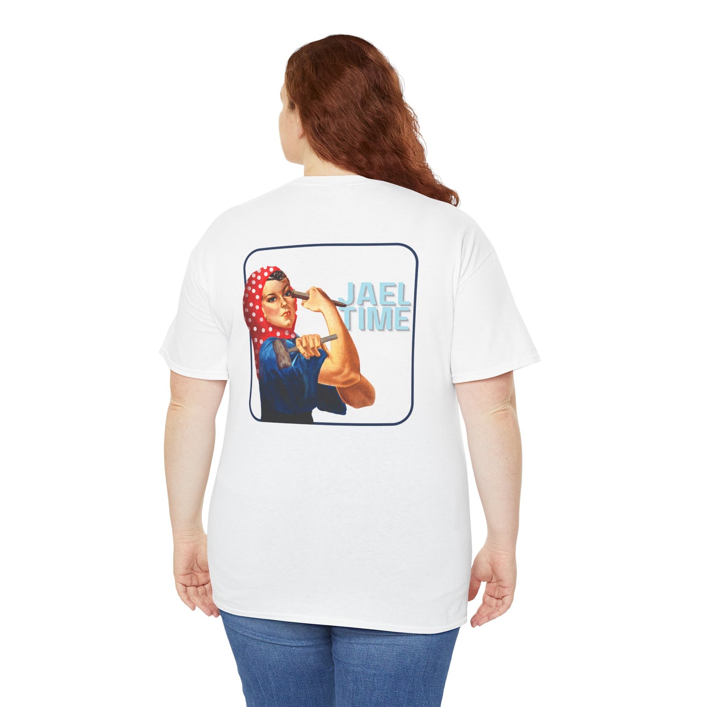 'Jael Time' Humorous Bible Story T-Shirt with Tent Peg and Hammer Design Cotton Tee