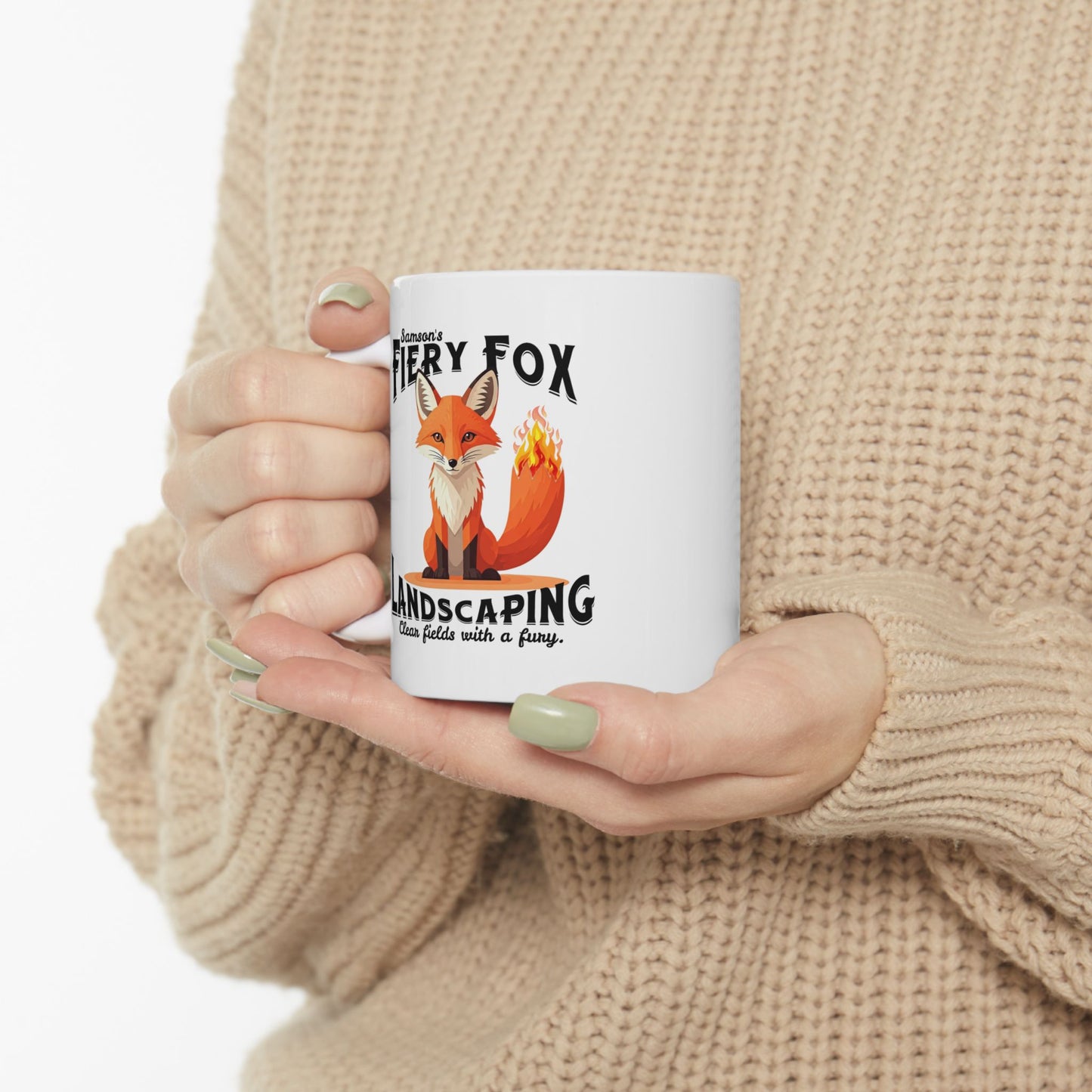 Mug - Fiery Fox Landscaping Samson Bible Funny Ceramic Mug (11oz, 15oz)