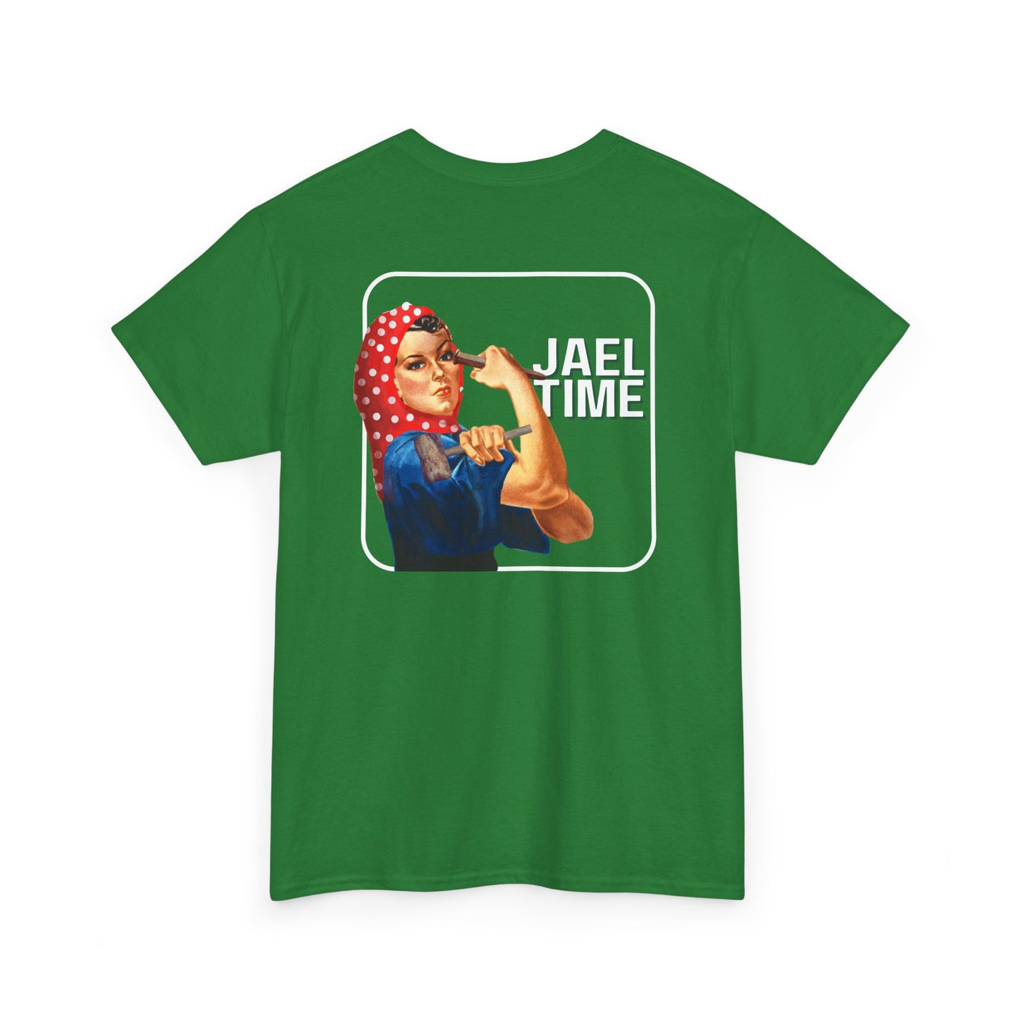 'Jael Time' Humorous Bible Story T-Shirt with Tent Peg and Hammer Design Cotton Tee