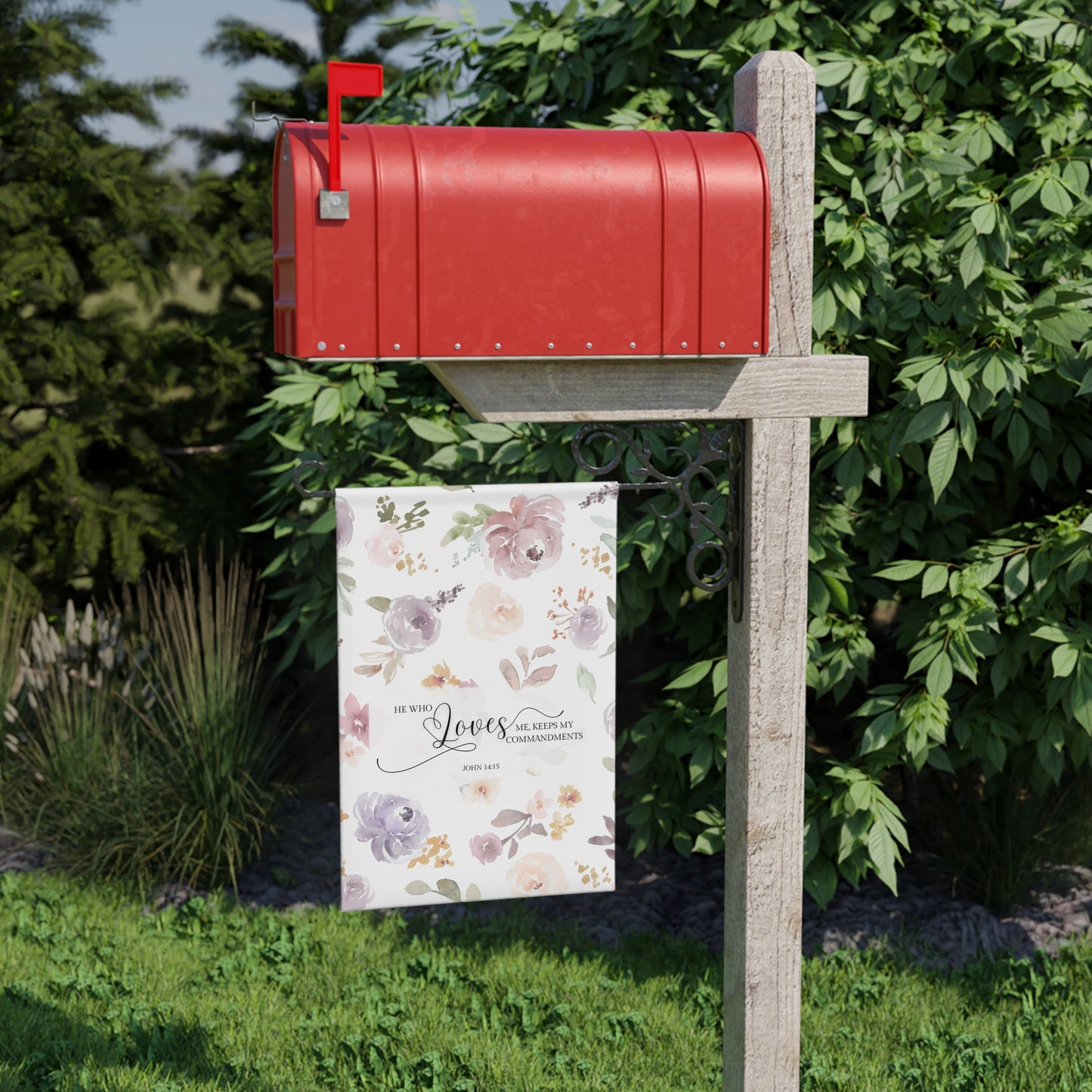 He who loves me keeps my commandments Garden Banner