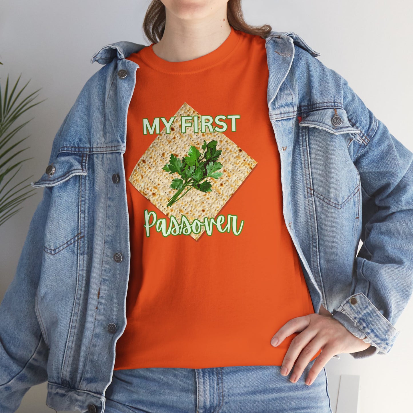Adults My First Passover T‑Shirt — Seder Matzo & Parsley Pesach Tee