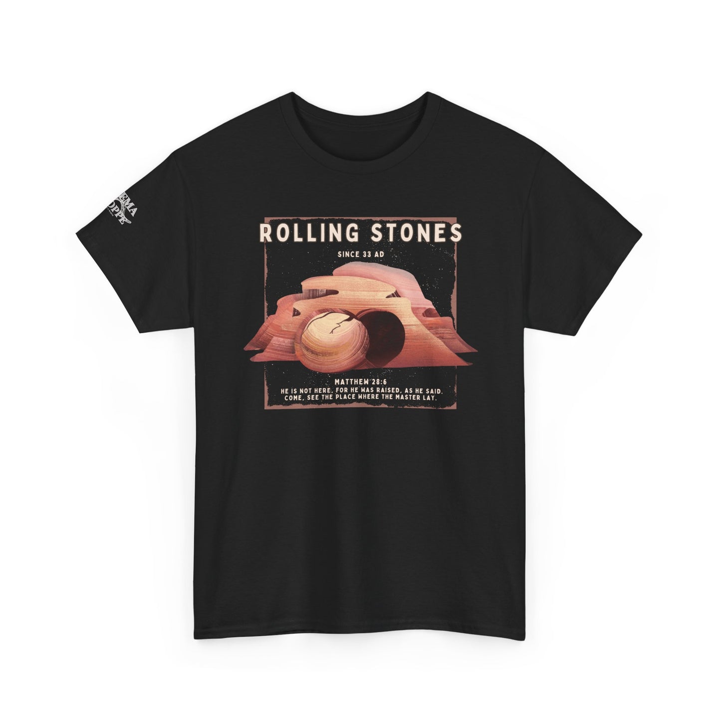 Rolling Stones Since 33 AD Biblical Graphic Tee — "Hebrew Hahas" Vintage Faith Shirt