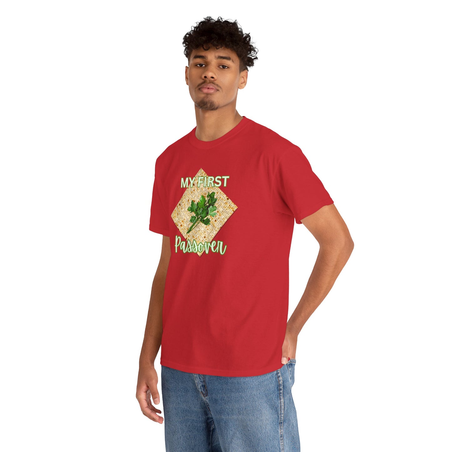 Adults My First Passover T‑Shirt — Seder Matzo & Parsley Pesach Tee