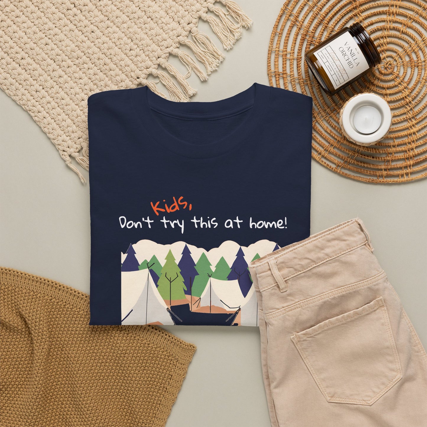 Kids, Don't Try This At Home Sukkot Shirt (dark colors)