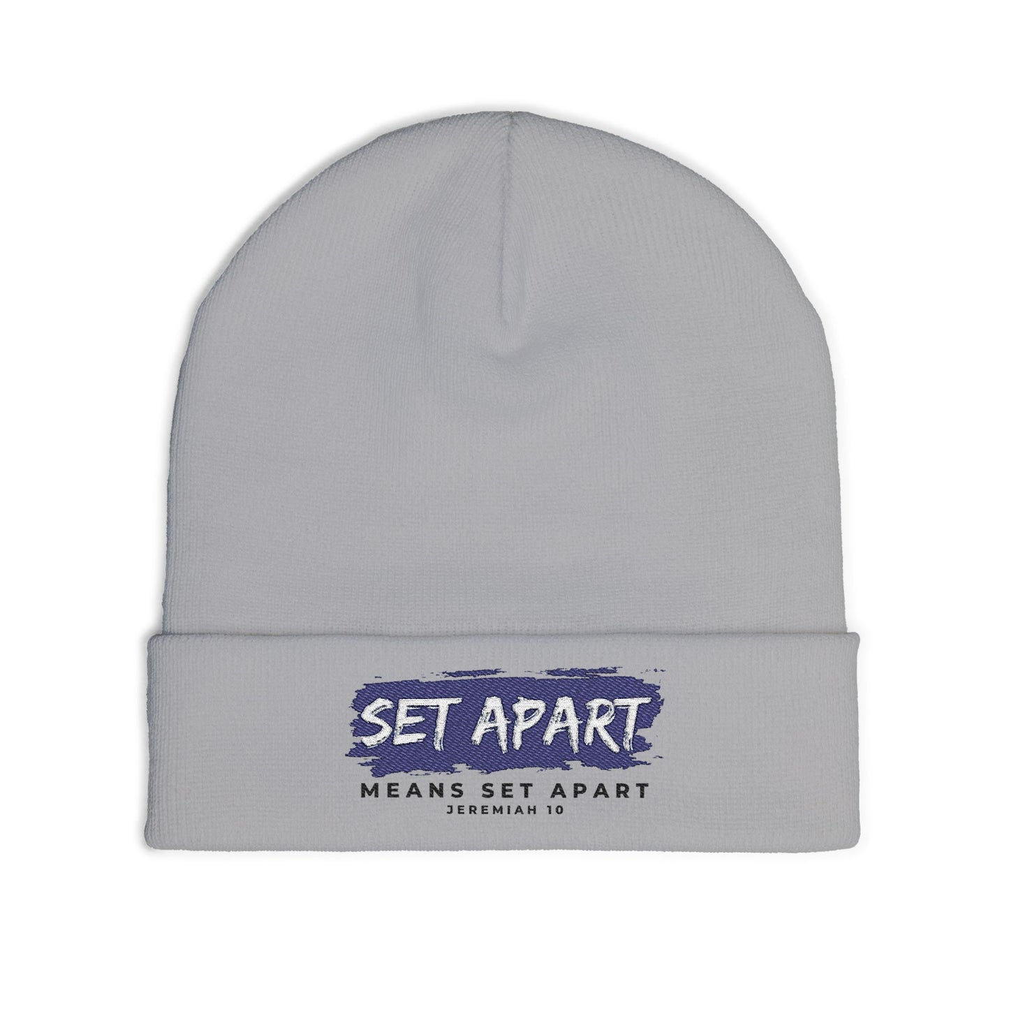 Embroidered Knit Beanie – "Set Apart"