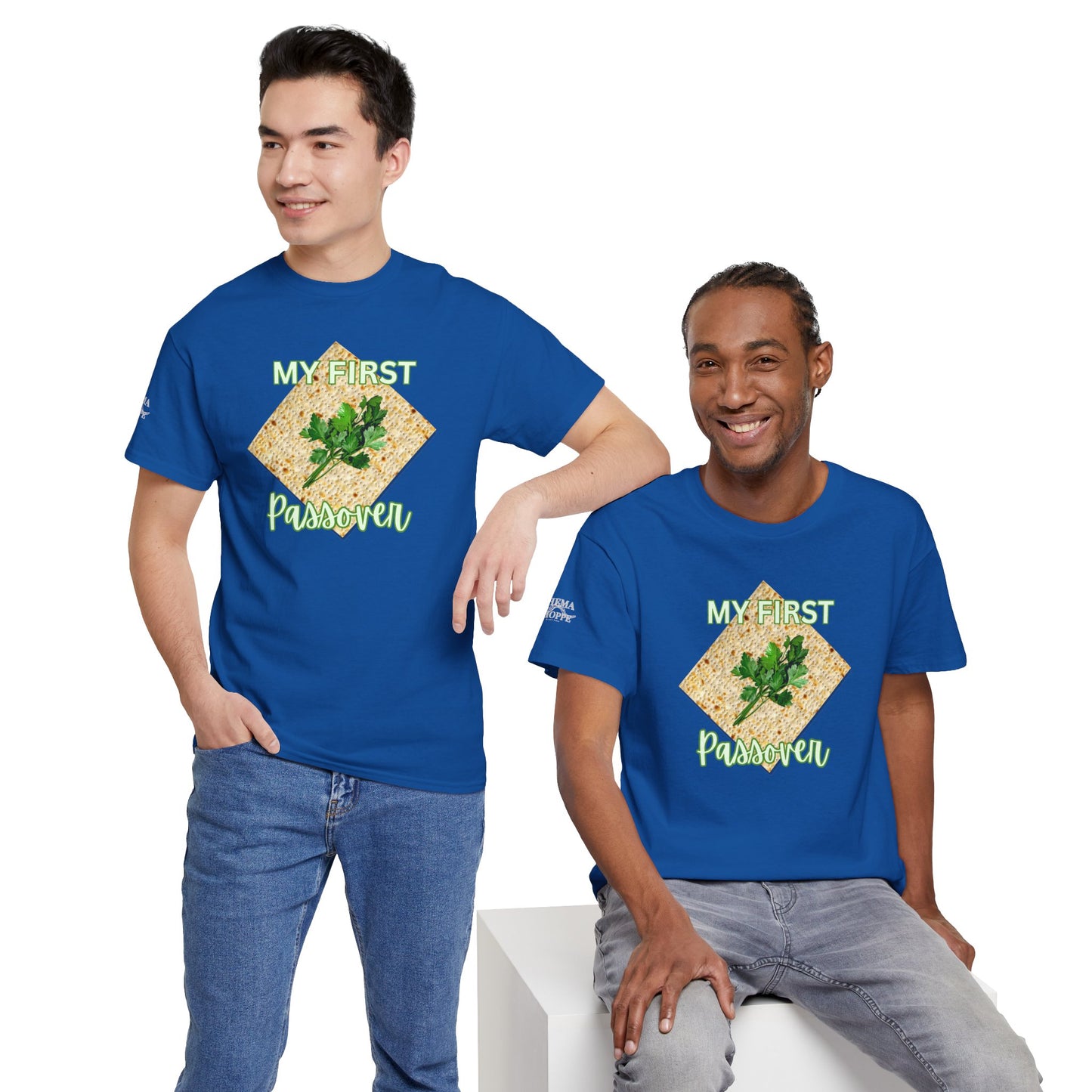 Adults My First Passover T‑Shirt — Seder Matzo & Parsley Pesach Tee