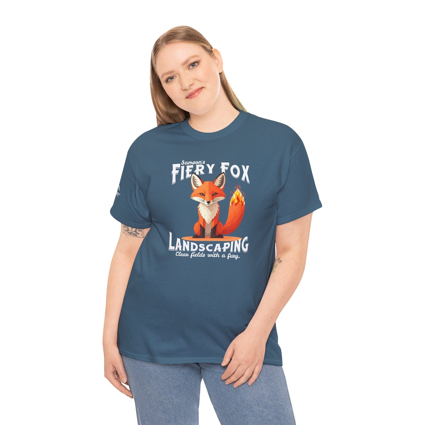 Fiery Fox Landscaping Unisex Heavy Cotton Tee - dark shades