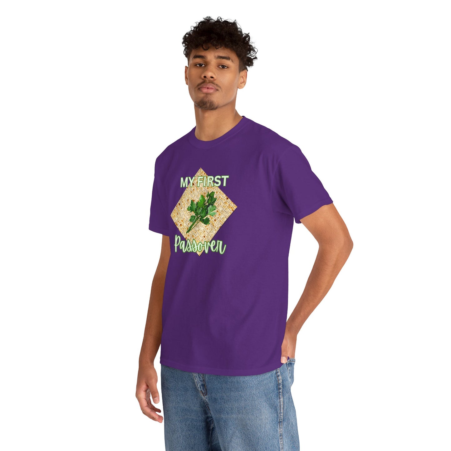 Adults My First Passover T‑Shirt — Seder Matzo & Parsley Pesach Tee