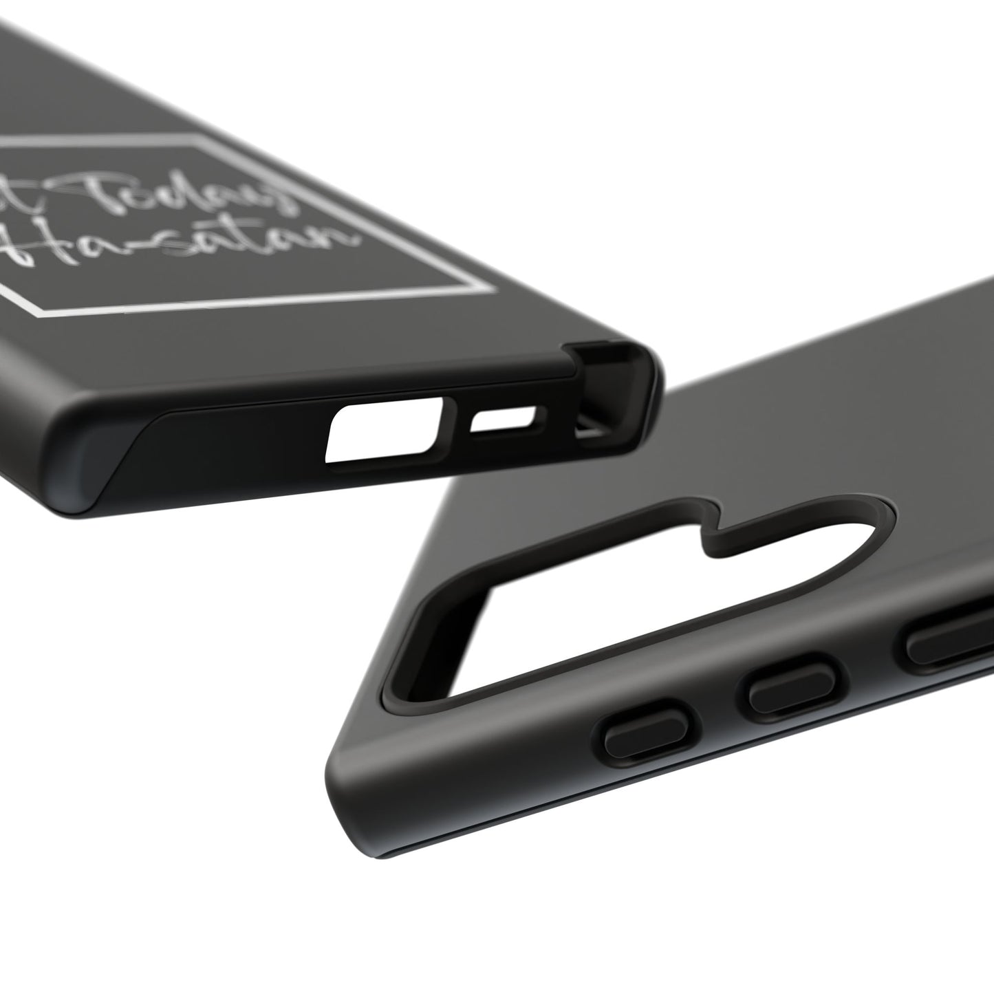 Phone Case- “Not Today Ha-satan” Black Tough Protective Cover Hebrew Humor