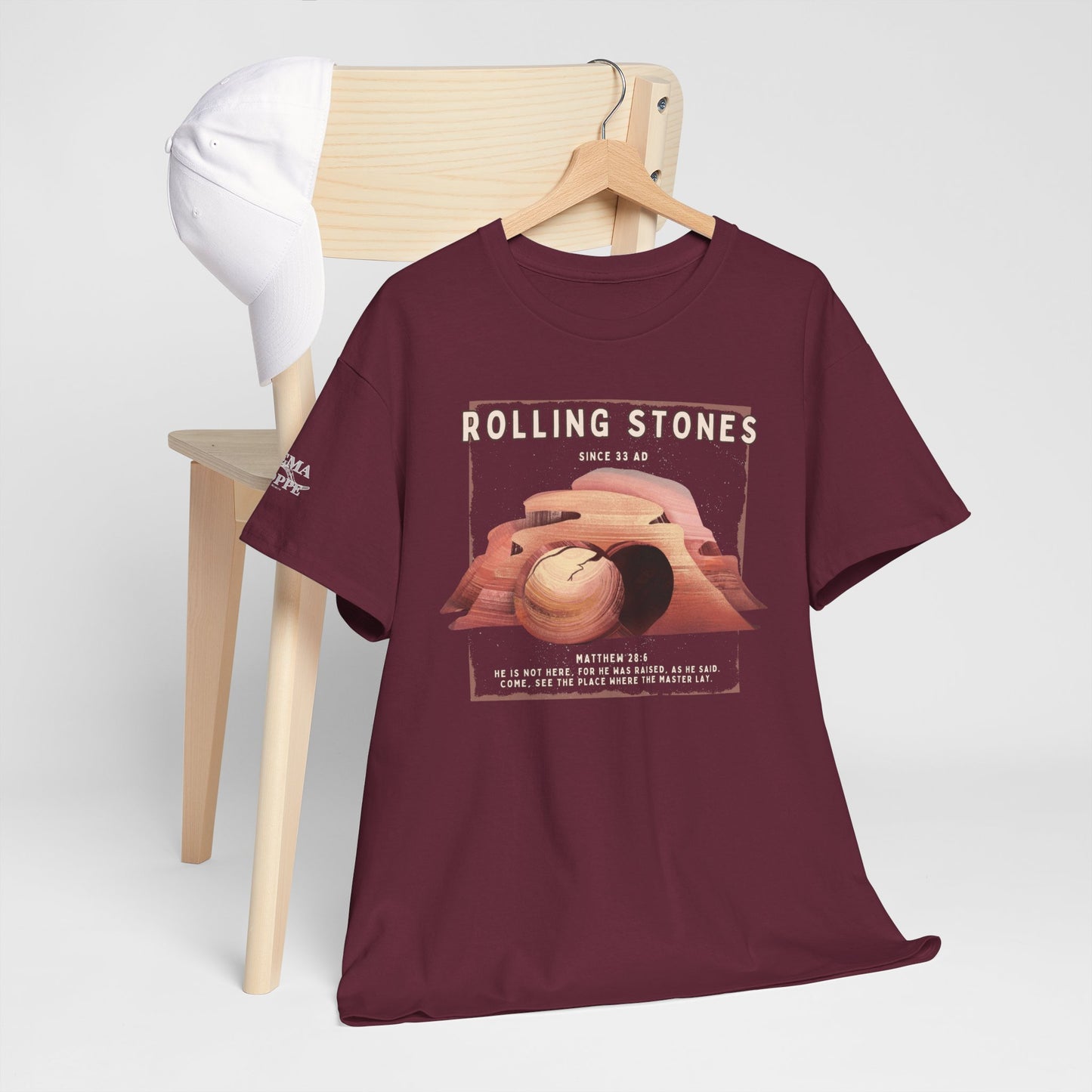 Rolling Stones Since 33 AD Biblical Graphic Tee — "Hebrew Hahas" Vintage Faith Shirt