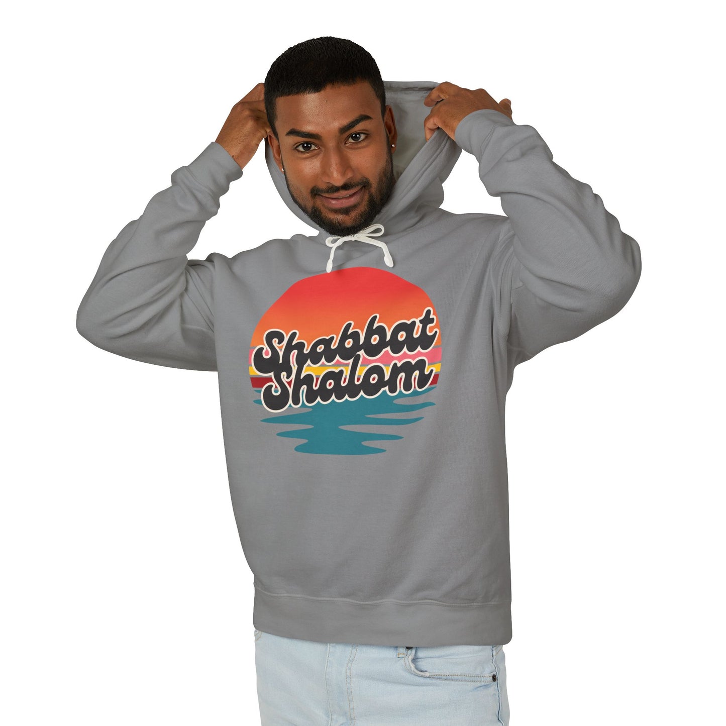 Shabbat Shalom Hoodie, Lightweight Hooded Sweatshirt, Unisex Spiritual Apparel, Torah Life, Cozy Shabbat Wear