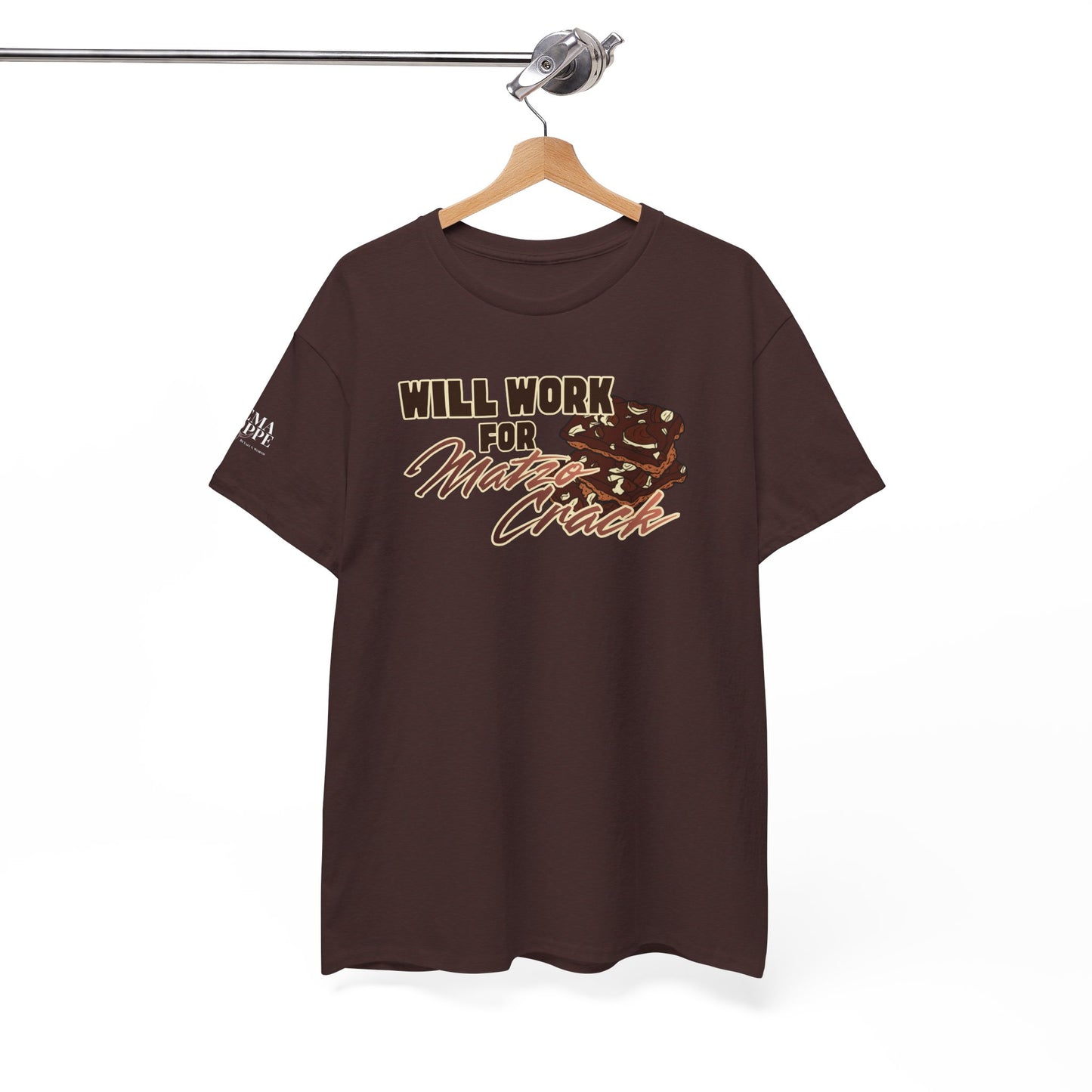 Will Work for Matzo Crack Funny Passover Unleavened Bread T‑Shirt