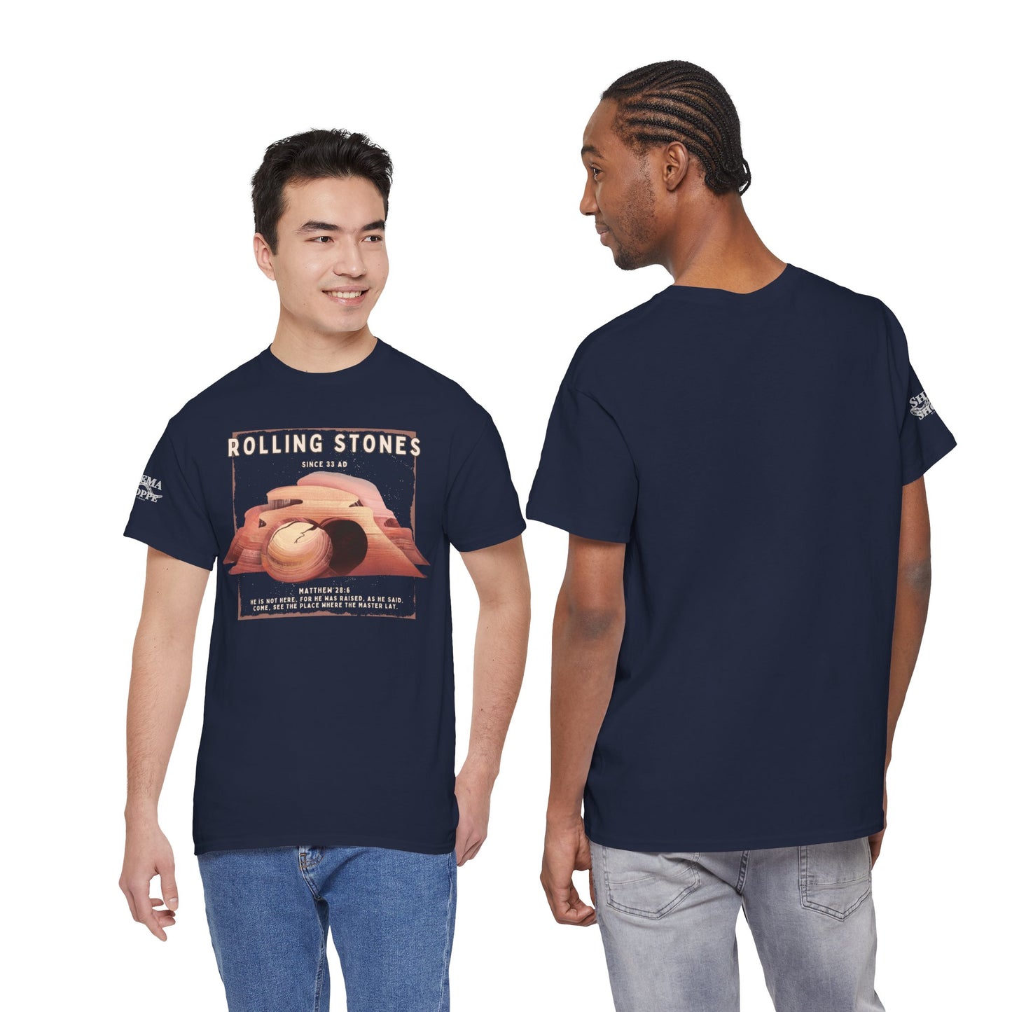 Rolling Stones Since 33 AD Biblical Graphic Tee — "Hebrew Hahas" Vintage Faith Shirt