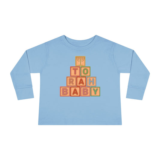 Torah Baby Menorah Blocks- Toddler Long Sleeve Tee