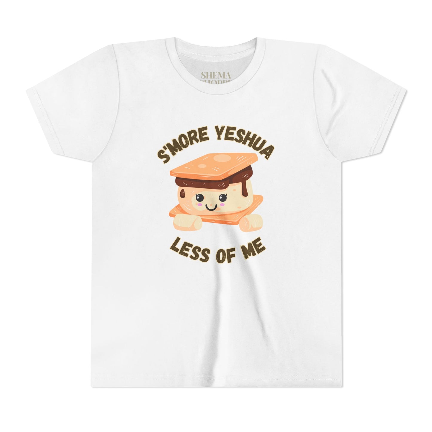 Youth T-Shirt - More Yeshua, Less of Me Shirt Cute S'mores for Sukkot