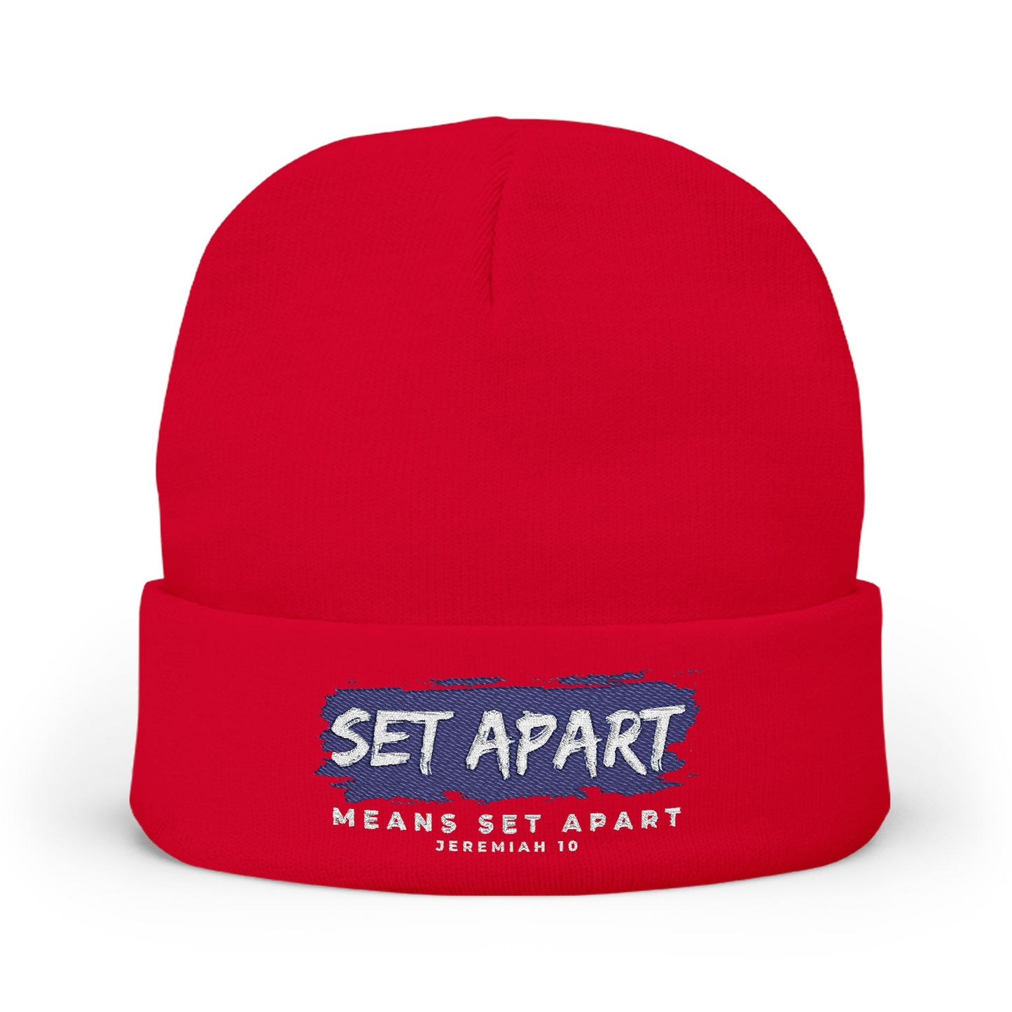 Embroidered Knit Beanie - Set Apart Jeremiah 10 Inspiration