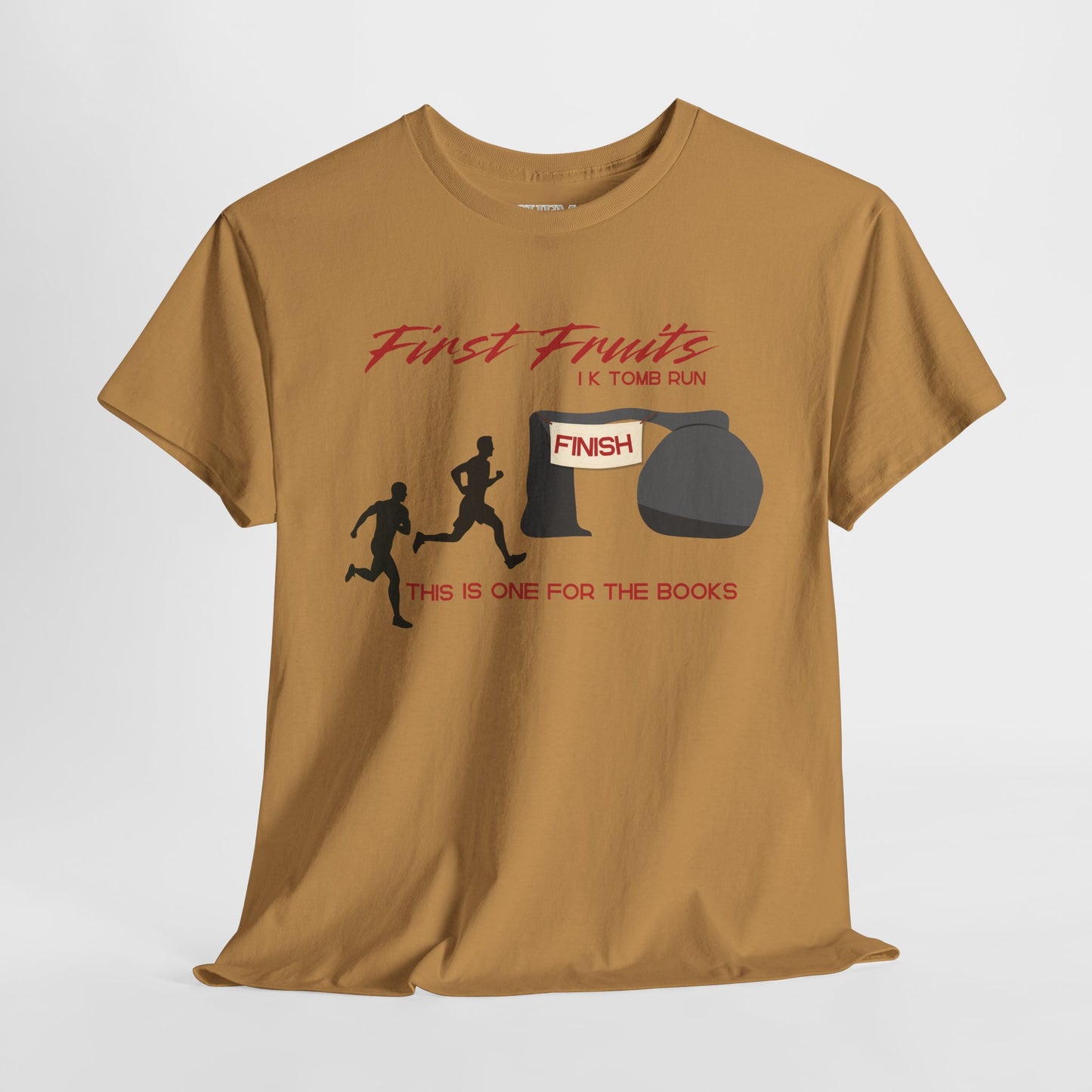 First Fruits 1k Tomb Run Unisex Tee - Funny Biblical Design