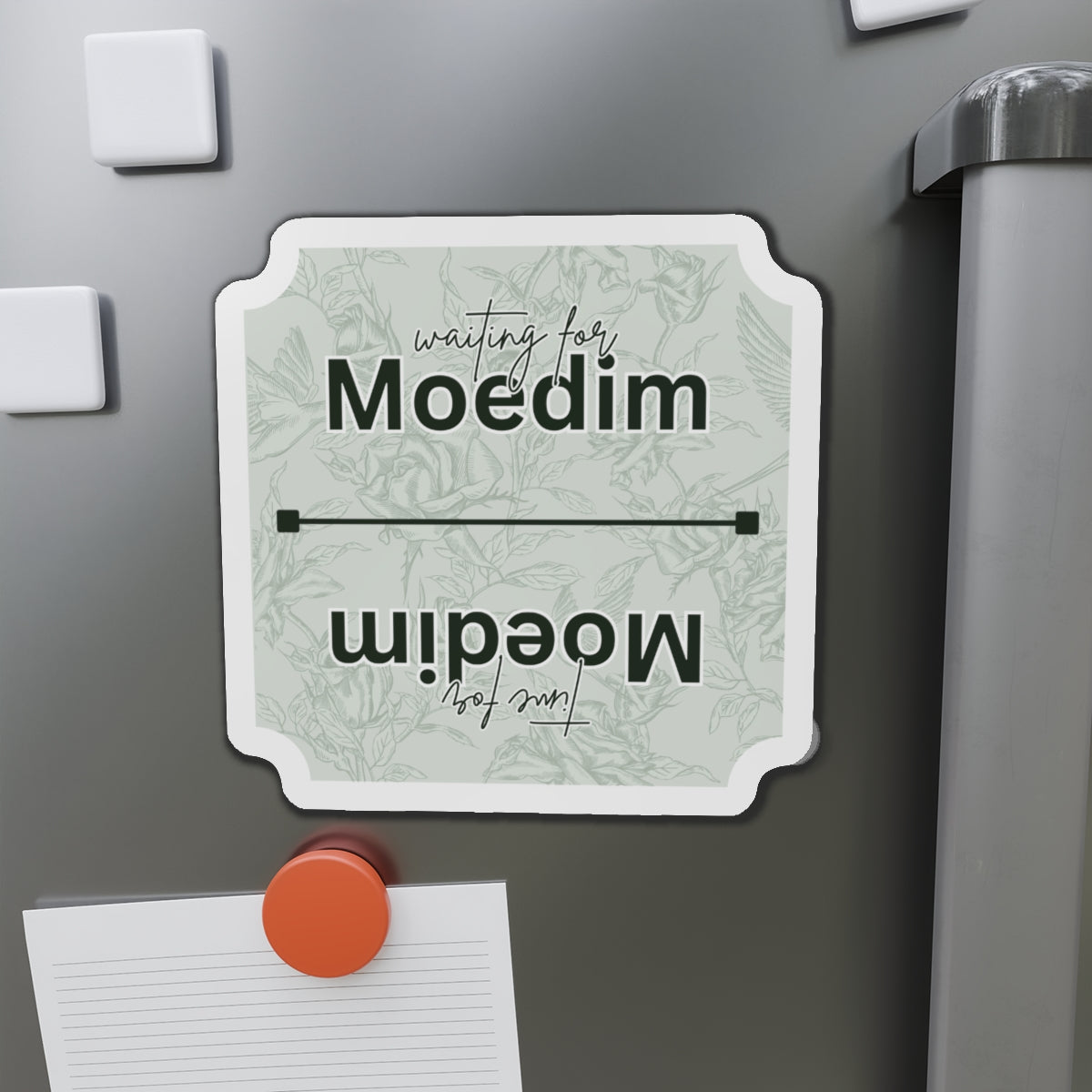 Green Roses 'Waiting for Moedim' VS 'Time for Moedim' Design, Decorative Fridge Magnet