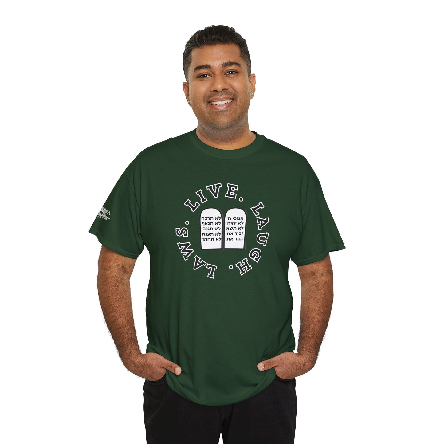 Live Laugh Laws T‑Shirt — Legal Humor Tee with Open Book Graphic