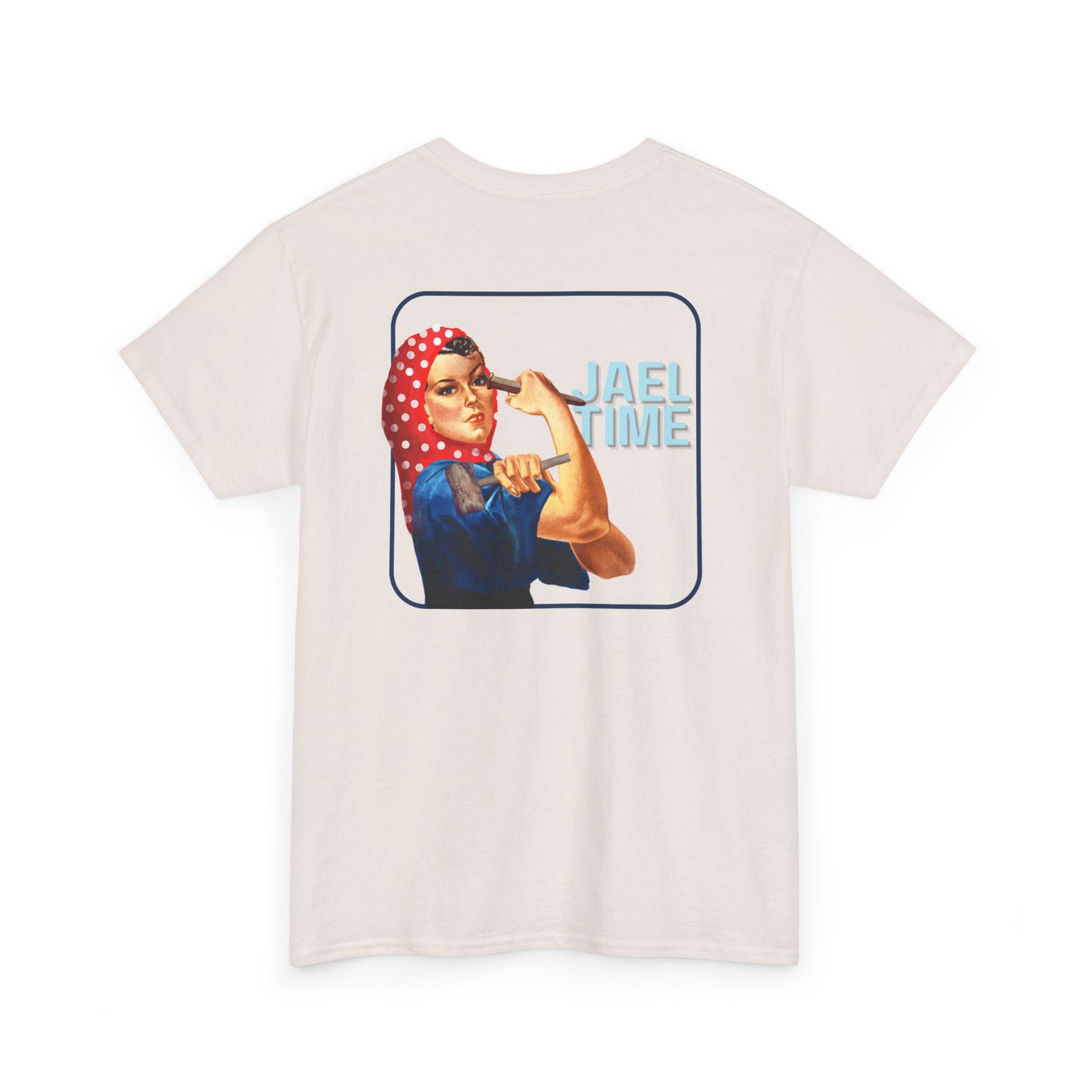 'Jael Time' Humorous Bible Story T-Shirt with Tent Peg and Hammer Design Cotton Tee