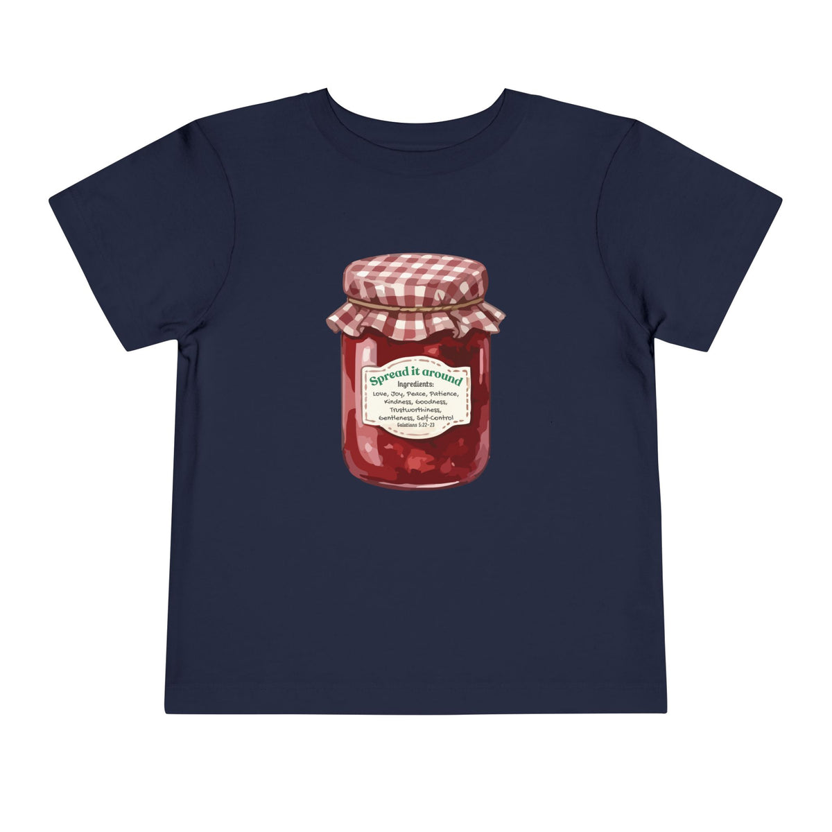 Fruit Of The Spirit "Spread it around" Jam Jar Toddler Tee — Cute Fruit Preserves Graphic Shirt For Bible Kids