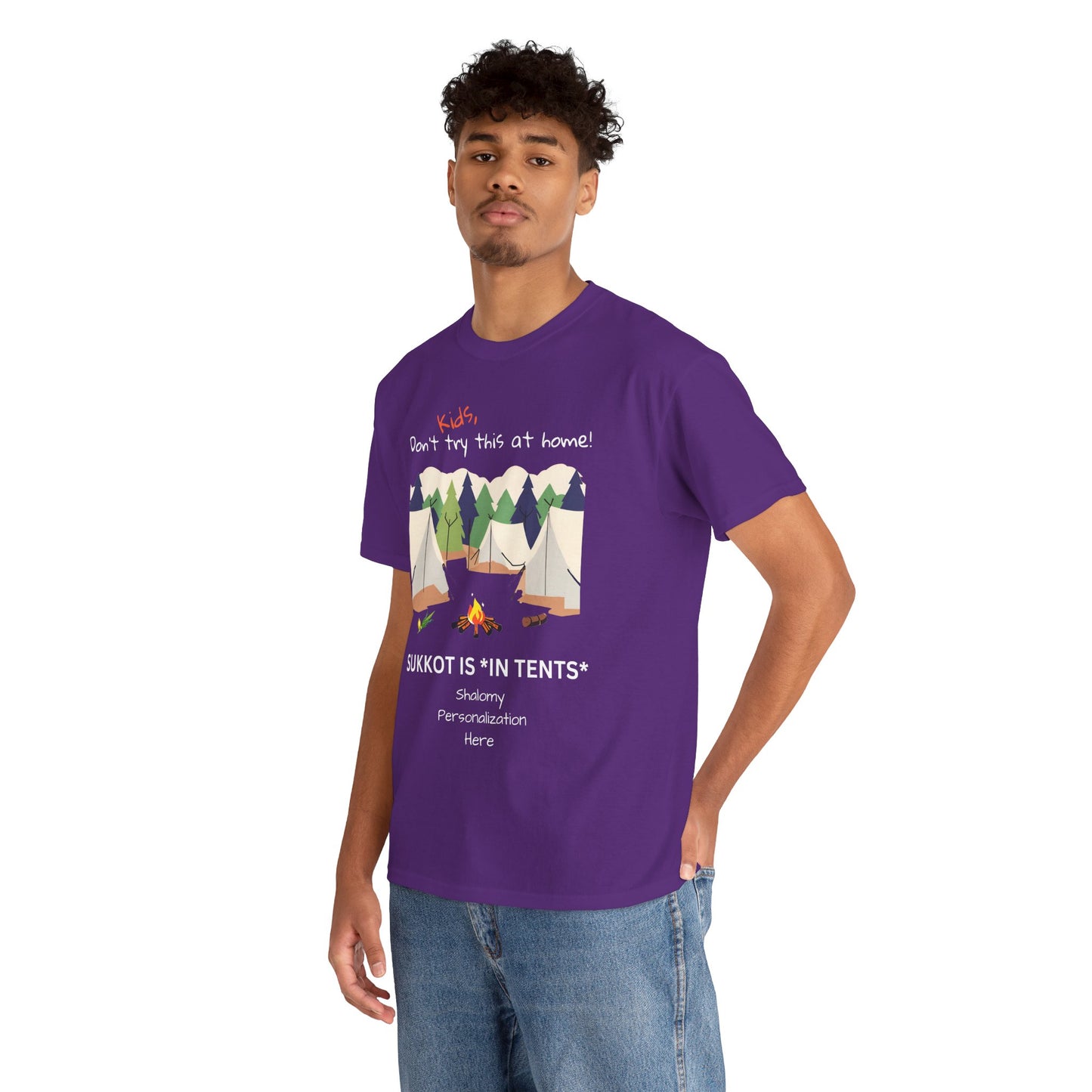 Personalized Kids, Don't Try This At Home Sukkot Shirt, dark colors