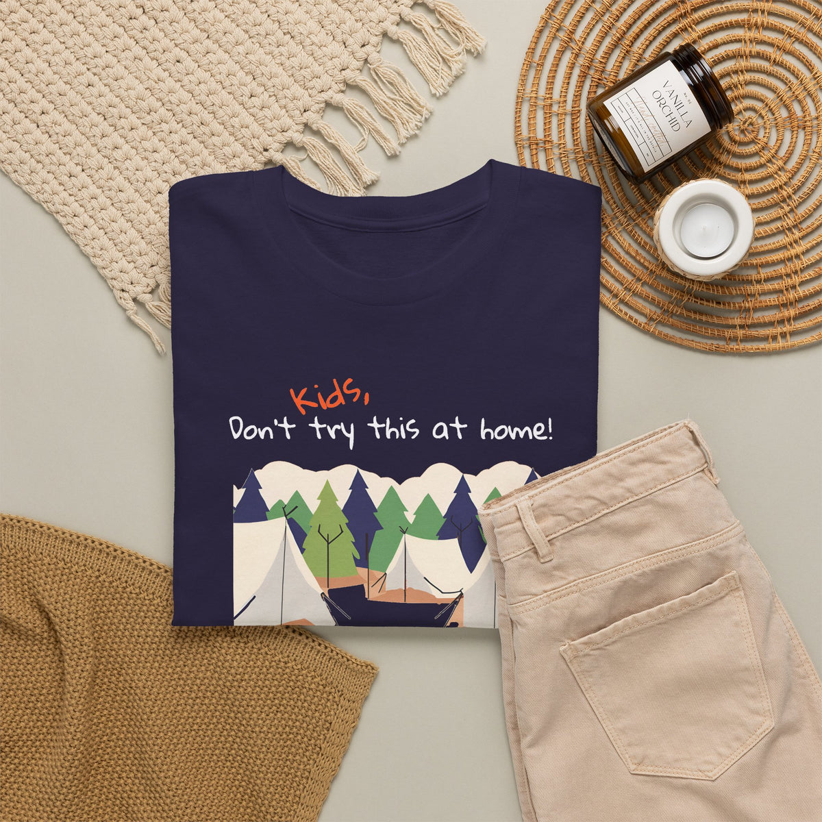 Kids, Don't Try This At Home Sukkot Shirt (dark colors)
