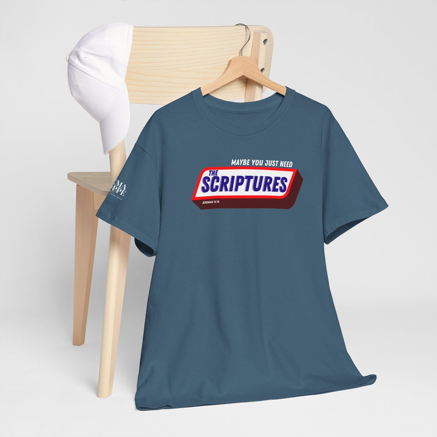 Scriptures Satisfy Heavy Cotton Tee Bible Humor