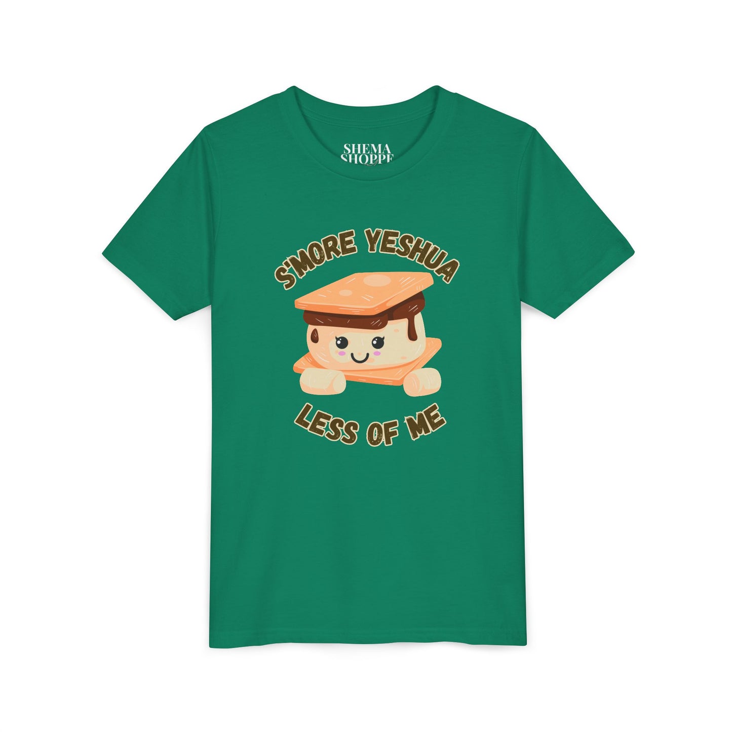 Youth T-Shirt - More Yeshua, Less of Me Shirt Cute S'mores for Sukkot