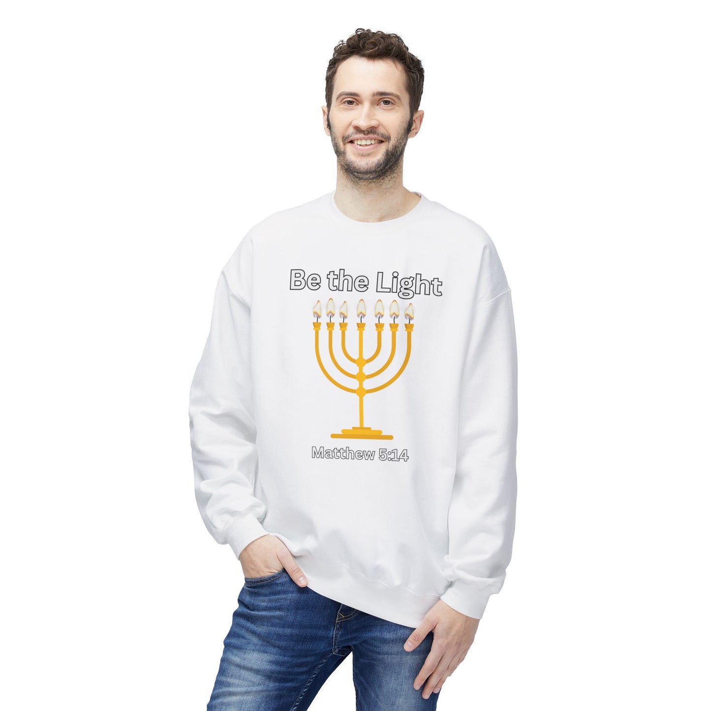 Be The Light Unisex Midweight Softstyle Fleece Crewneck Sweatshirt