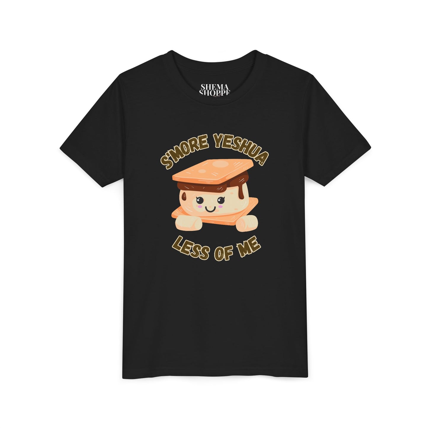 Youth T-Shirt - More Yeshua, Less of Me Shirt Cute S'mores for Sukkot
