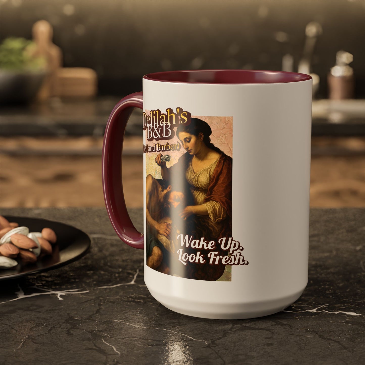 Funny Vintage Sampson Delilah's B&B Coffee Mug