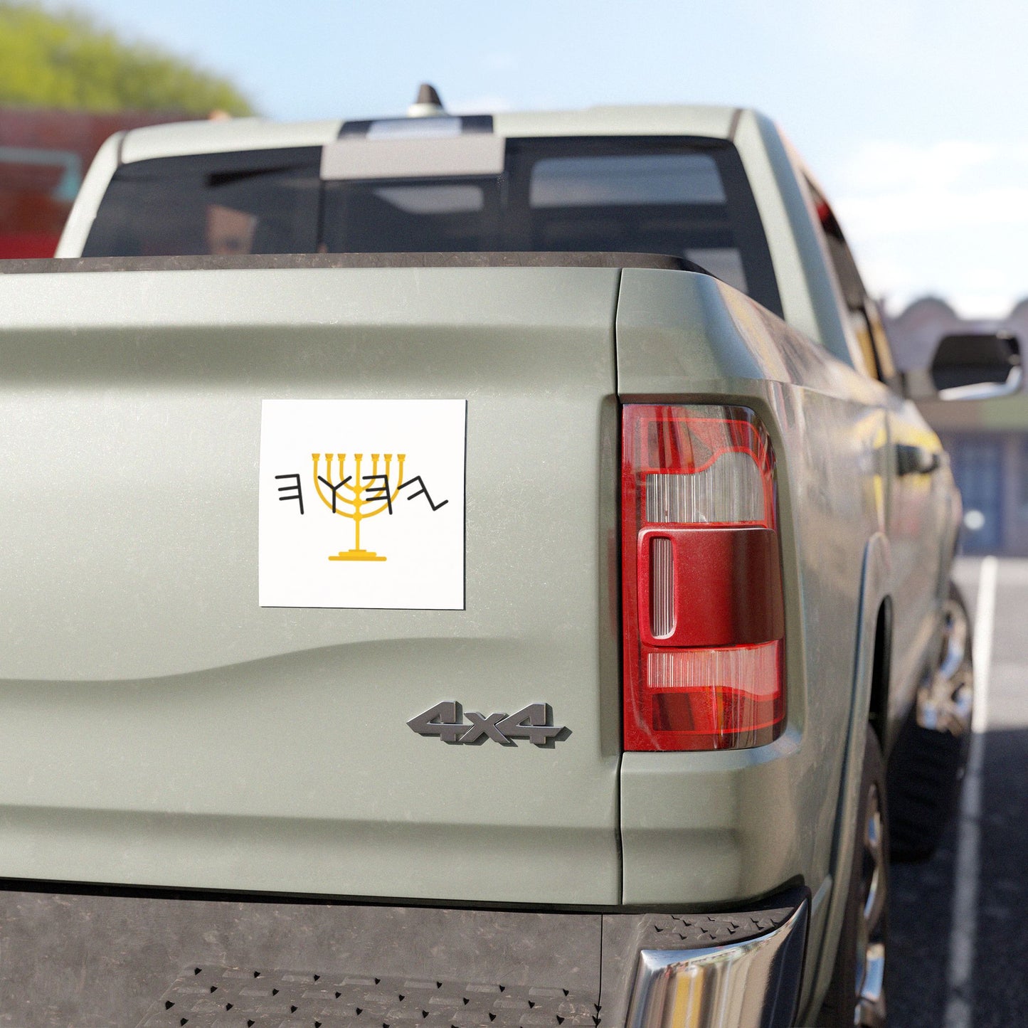 Paleo Hebrew with Menorah Car Magnet