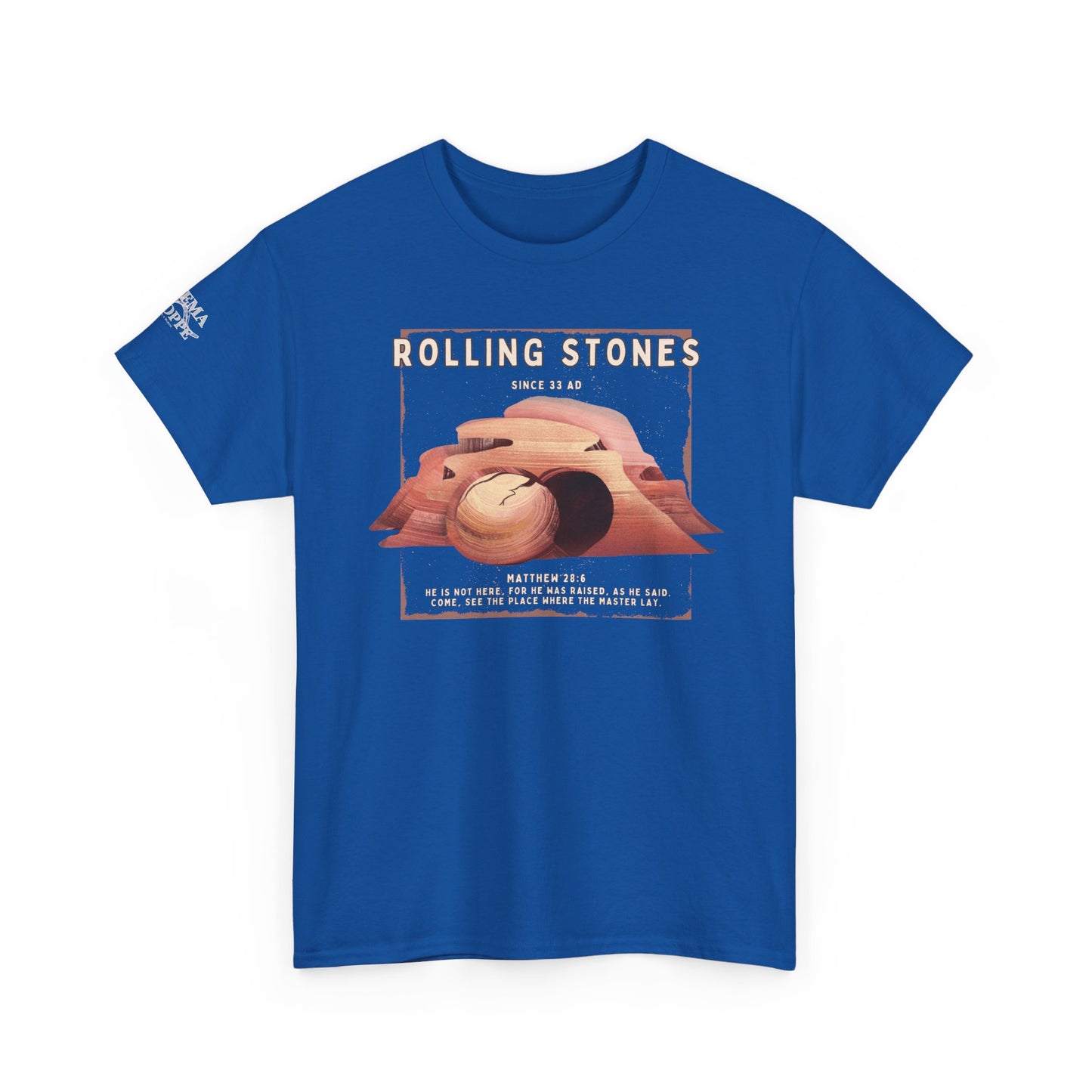 Rolling Stones Since 33 AD Biblical Graphic Tee — "Hebrew Hahas" Vintage Faith Shirt