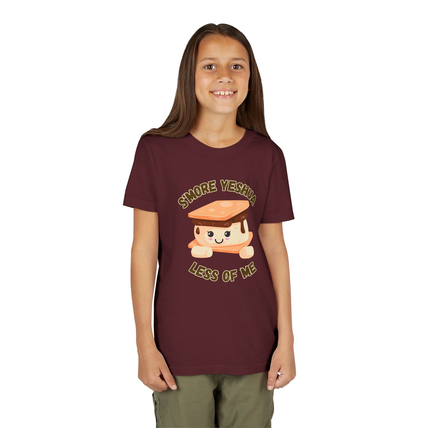 Youth T-Shirt - More Yeshua, Less of Me Shirt Cute S'mores for Sukkot