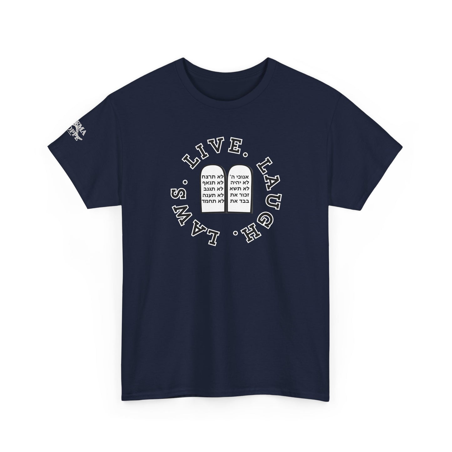 Live Laugh Laws T‑Shirt — Legal Humor Tee with Open Book Graphic