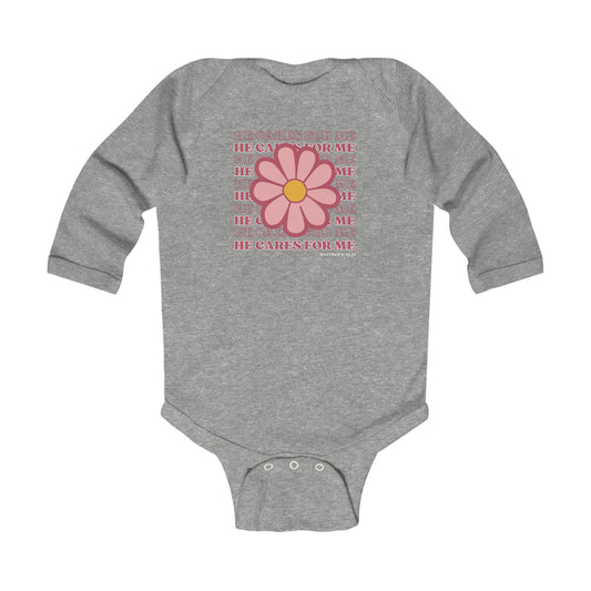 He Cares For Me- Infant Long Sleeve Bodysuit