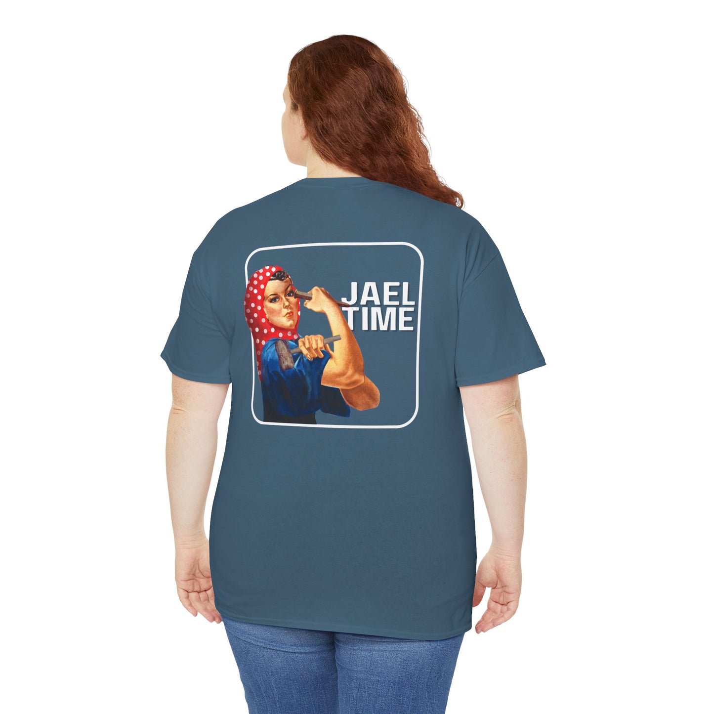 'Jael Time' Humorous Bible Story T-Shirt with Tent Peg and Hammer Design Cotton Tee