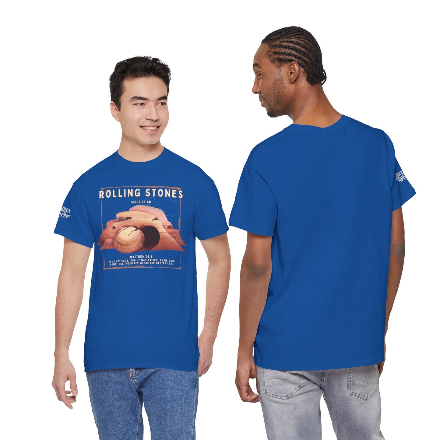 Rolling Stones Since 33 AD Biblical Graphic Tee — "Hebrew Hahas" Vintage Faith Shirt