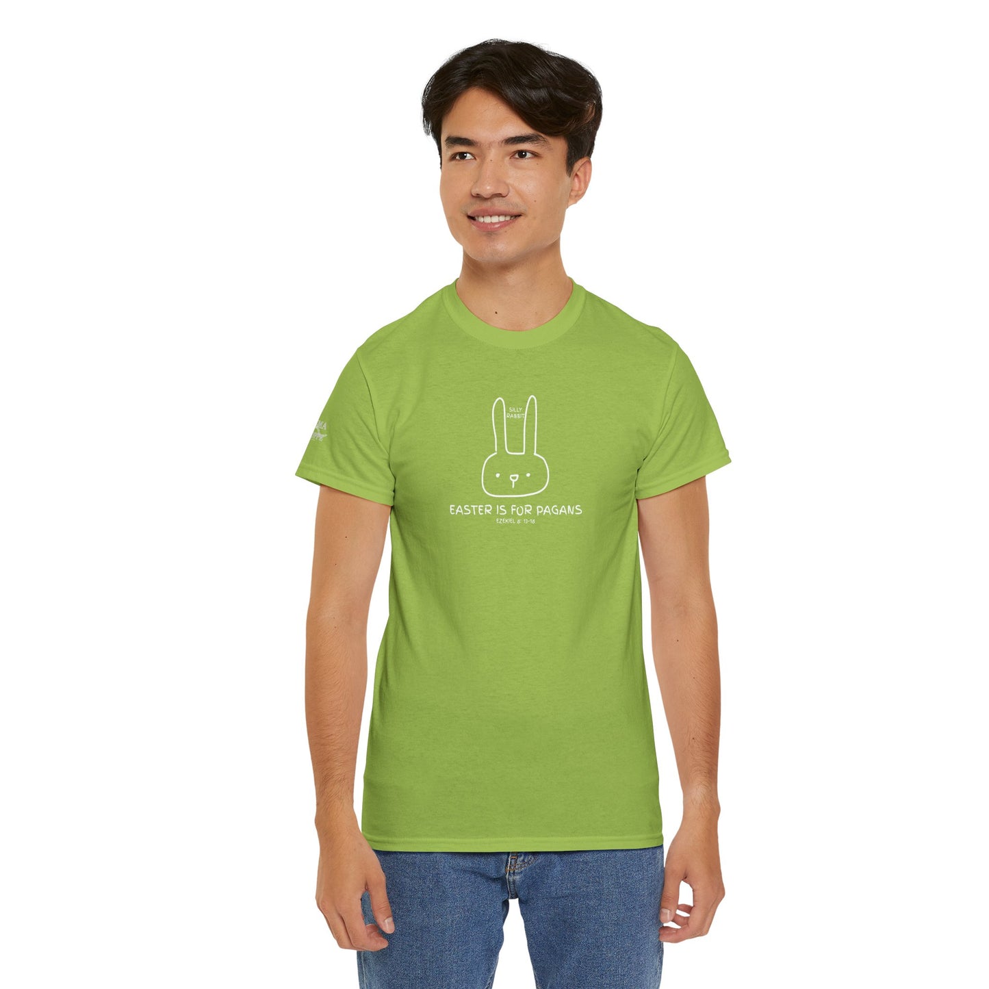 Silly Rabbit, Easter Is for Pagans Cotton T-Shirt — Ezekiel 8 Biblical Truth Tee